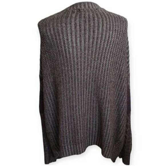 OLIVE & OAK CHARCOAL PATCH ELBOW CARDIGAN SZ.M FITS LIKE AN XL EUC. - Picture 6 of 8